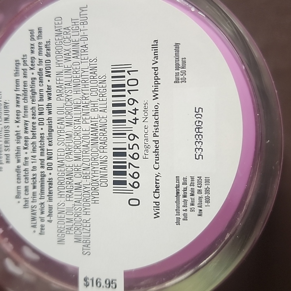 Bath & Body Works Sweetheart 1 Wick Cherry Candle - Picture 2 of 2
